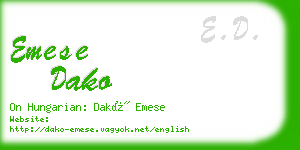 emese dako business card